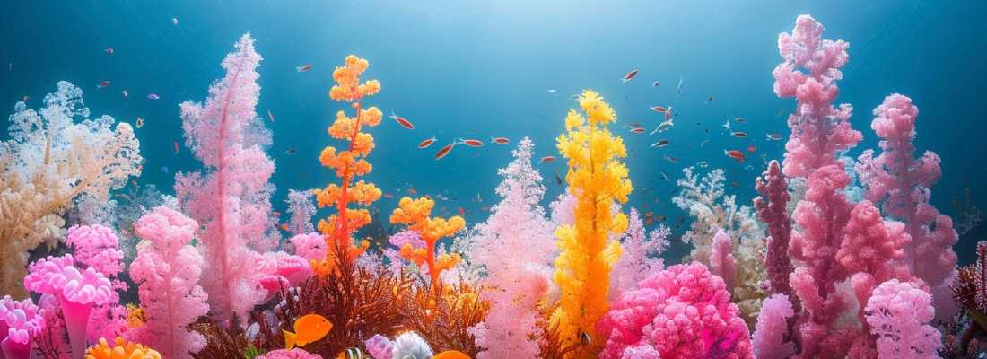 Feeding coral polyp larvae